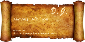 Darvay János névjegykártya
