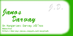 janos darvay business card